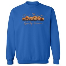 Spooky Season Jack O Lantern Pumpkin Lineup Funny Unisex Crewneck Sweatshirt