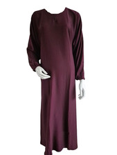 Ladies Reg Plain Pocket Elasticated Cuff Zoom Nida Abaya/Jilbab/Maxi Plum 52-58