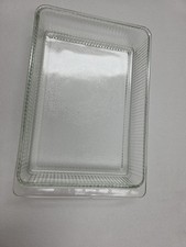 Rare Vintage 1940s MEATS Thick FLUTED/Ribbed GLASS Refrigerator Drawer