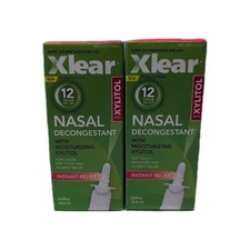 2 XLEAR 12-Hour Decongestant with moisturizing Xylitol 0.5oz Each Exp: 06/2027+
