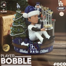 Shohei Ohtani Dodgers 2024 WS Champs & NL MVP Light Up Holiday Bobblehead Scene