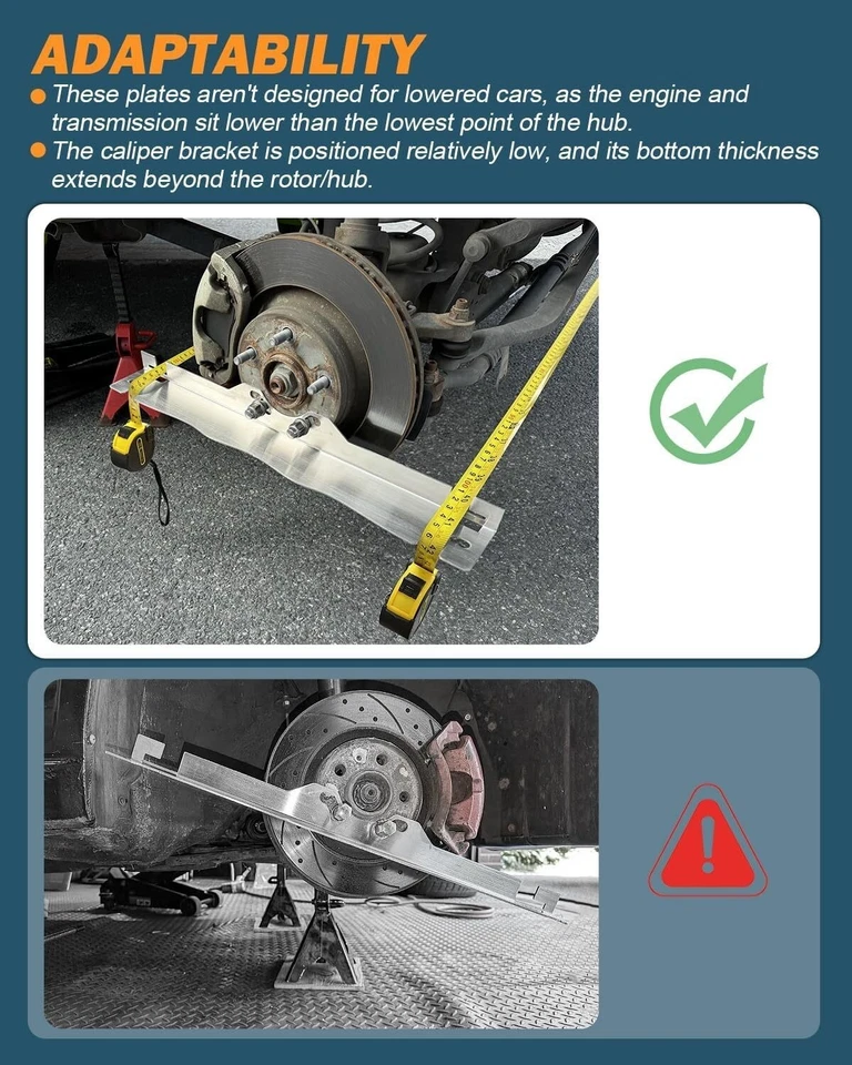 Toe Alignment Tool Plates With 2 Tape Measures, Car Wheel Alignment Gauge Set Foto 3 de 4