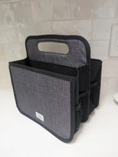 Thirty One Double Duty Caddy Crosshatch Charcoal Storage Compartment
