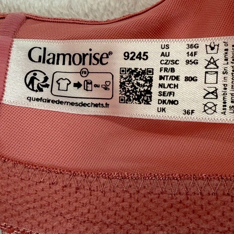 Sutiã Glamorise Fecho Frontal Rosa Renda Sem Fio 36G Novo com etiquetas Feminino - Imagem 4 de 4