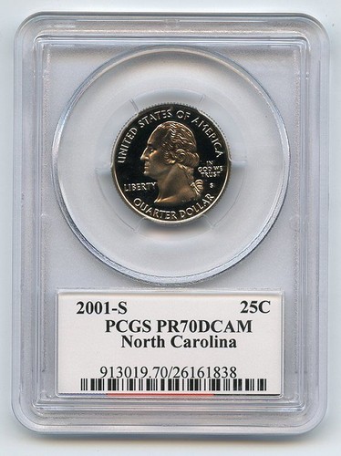 2001 S 25C Clad North Carolina Quarter PCGS PR70DCAM - Picture 2 of 2
