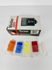 Vivitar 2800 Auto Thyristor Electronic Flash With Filters And Packaging.