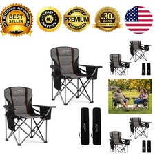 2-Pack Padded Oversized Camping Chair Heavy Duty for Adults Brand New