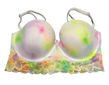 PINK Victoria's Secret 36C Tie-Dye Lace Lightly Lined Underwire Bustier Bra