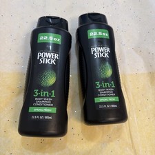 Power Stick 3-in-1 Body Wash Shampoo Conditioner Spring Fresh 2 Pack 18oz