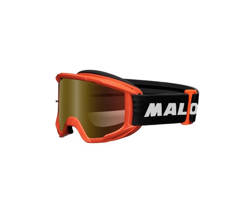 4119824 MASCHERA MALOSSI CON LENTE SPECCHIATA ARANCIO PER CASCO CROSS - Foto 1 di 1