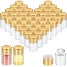 100 Pcs Mini Glass Bottles with Screw Caps, Tiny Glass Jars with Lids, Small ...