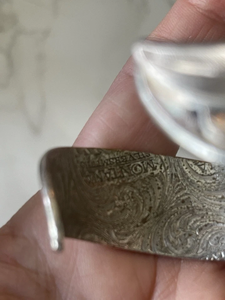 Montana Silversmiths Two Tone Sweeping Leather Cut Cuff Bracelet   - Image 3 of 4