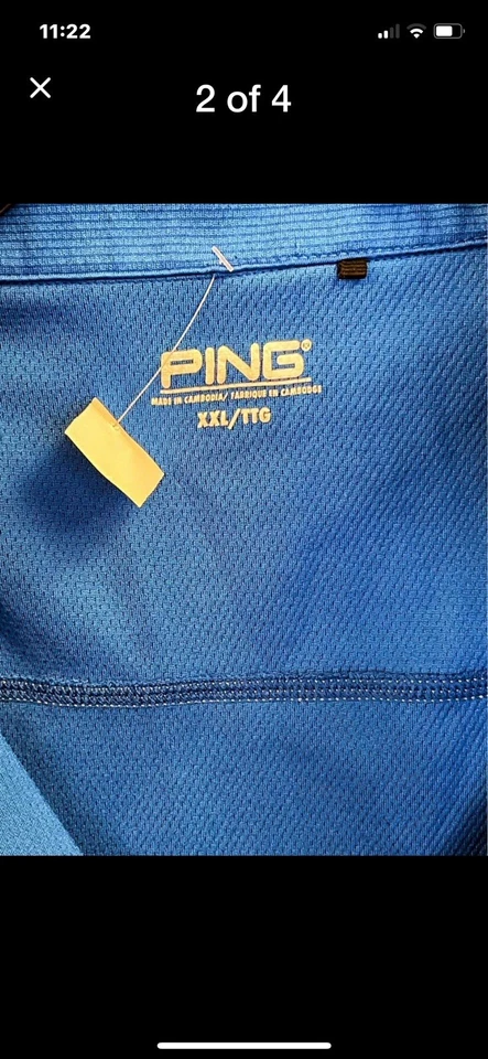 Camisa de rendimiento de manga larga Ping Golf talla XXL azul 1/4 cremallera sensor tela fresca Foto 2 de 4