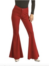 Rock  Roll Cowgirl Red Corduroy Bell Bottoms Women  s 26X34