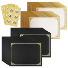 75pcs Certificate Kit, Includes 25pcs Black Certificate Holders 25pcs Letter...