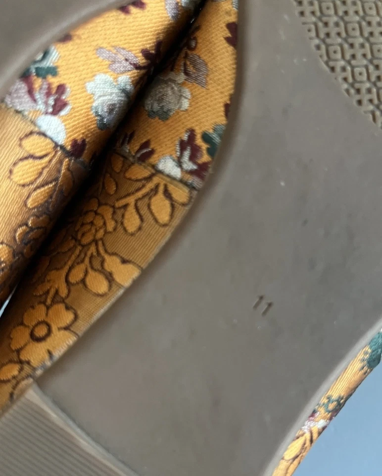 $268 Tory Burch CHELSEA Ballet Pisos Satinado Dorado Logo Puesta de Sol Brocado Jacquard 11 Foto 4 de 4