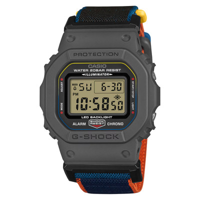 Casio G-Shock Digital 5600 Series Black Resin Cloth Band Watch DW5600MNC-8A2