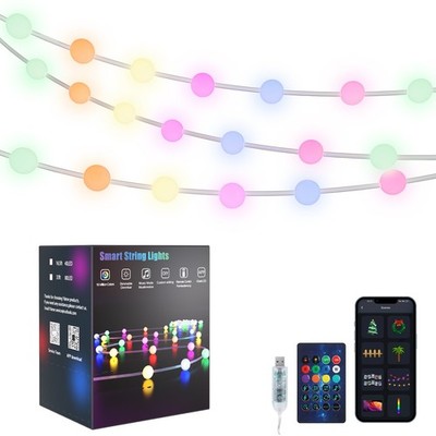 40 LED Solar Lichterkette Glühbirnen Außen Garten String Licht Birnen Party Deko