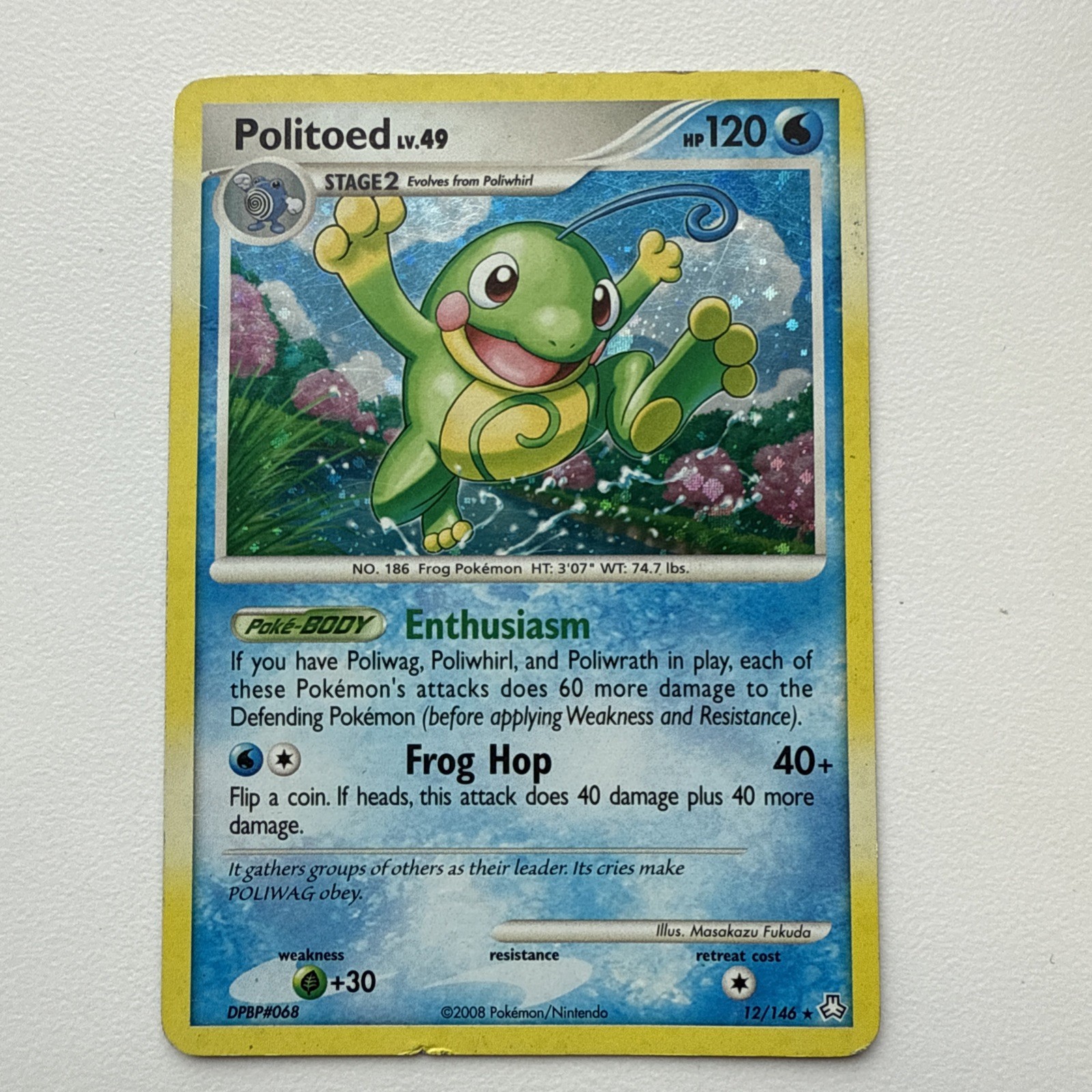 Pokemon Card - Politoed - Legends Awakened 12/146 Holo Rare 2008