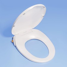 TUSHY Wave Bamboo Elongated Smart Bidet Toilet Seat White Open Box Complete
