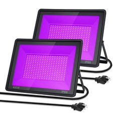 400W LED Black Light Outdoor, IP66 Waterproof UV Flood Light with Plug and Sw...