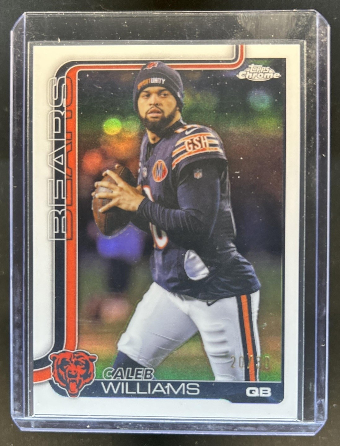 2025 Topps Chrome Caleb Williams Image Variation White Refractor SP #/30 Bears