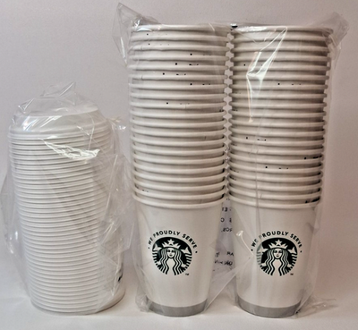40 -12oz Cups Lids Coffee Cups 12 Ounce Starbucks Paper Hot Cups w Solo Cup  Lids | eBay