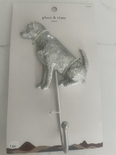New Place  Time Dog Leash Hook Holder Silver Puppy Gift Wall Hook Lab, 7  