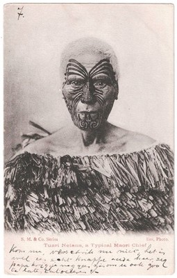 alte Ak Neuseeland, Touari Netana a Typical Maori Chief, beschrieben