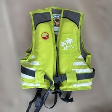 Kids Fluorescent Green Life Jacket S with Reflective Stripes, Child Safety Gear