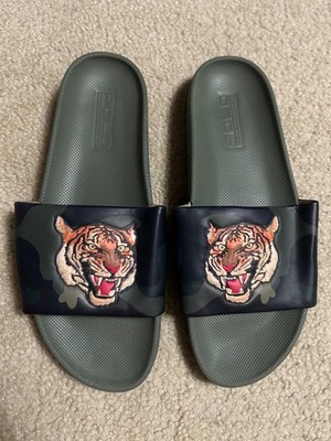 Polo Ralph Lauren Mens Cayson TIGER Head Olive Green Slide Sandals US 12D