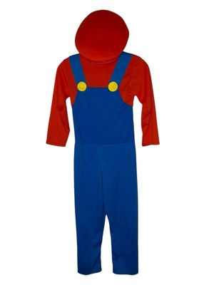 Rubies Super Mario Costume Hat Suit Size Youth Size Large Preowned
