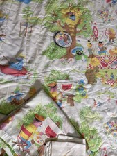 6pc Vintage Sesame Street Picnic In The Park Original Twin Comforter Sheet Set