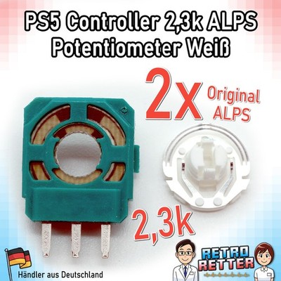2x PS5 Analog Stick Poti Weiß Original ALPS 2,3k Controller Potentiometer