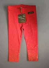Maltida Jane Light Me Up Red Gold Sparkle Star Leggings 12/18  New Free Shipping