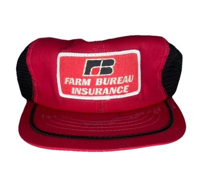 Vintage Farm Bureau Insurance Swingster Made In Usa 80s Trucker Hat Cap Two Tone
