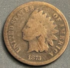 1873 Indian Head Cent Open 3 Lower Mintage Philadelphia Mint BN2315