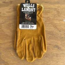 Vtg Wells Lamont Gloves Orig. Suede Cowhide Leather Work Gloves Large New 1027L