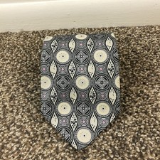 Brioni Neck Tie 100 Silk Gray Floral Geometric 56L 4W