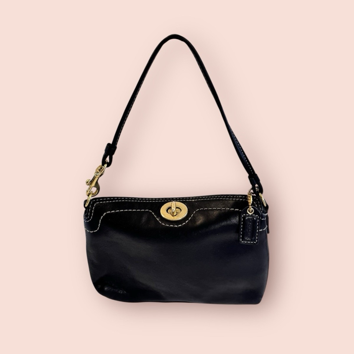 バッグ COACH Turn lock Leather mini Boston Bag COACH Turn lock Leather mini Boston Bag