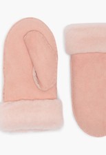 UGG AUSTRALIA INFANT GIRLS PINK SHEARLING AND SUEDE MITTENS, NWT 95 2-4 yo