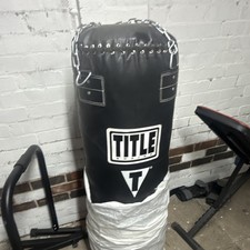 TITLE Boxing Heavy Hanging Punch Bag with Chain, Black - (OPEN TO OFFERS