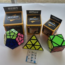 QiYi Speed Cube Lote de 3 Megaminx Pyraminx Skewb Puzzles Caja Abierta. 1E