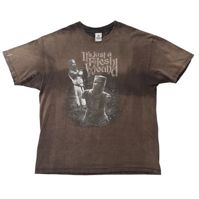 Monty Python T Shirt (XL) Y2K Vintage Faded Funny Flesh Wound Graphic Holy Grail