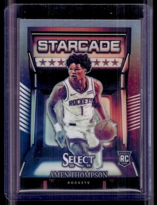 2023-24 Panini Select Starcade Case Hit SSP Amen Thompson Rookie Houston Rockets