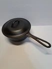 RESTORED Vintage Lodge Single Notch Cast Iron Saucepan Pot 3 3-Qt Stew Pan
