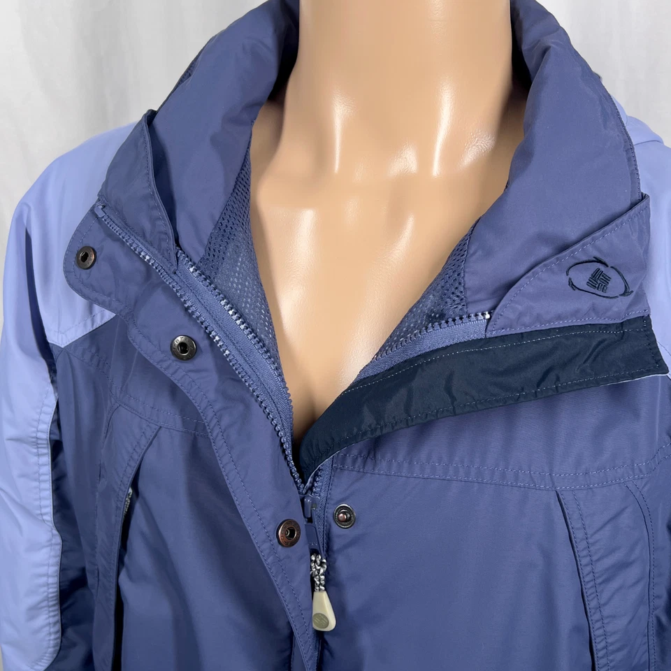 Vintage Columbia Women XL Blue Interchange Hooded Weather-Resistant Shell Jacket - Image 2 of 4