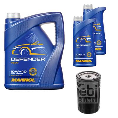 FEBI BILSTEIN Ölfilter 7L MANNOL Defender 10W-40 für BMW 3er Cabriolet E30 320i