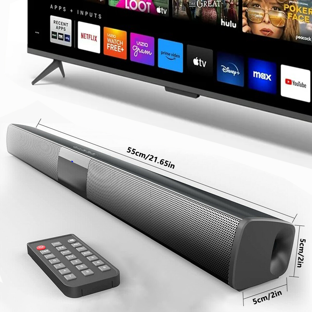 Surround Sound Bar Speaker System Bluetooth Subwoofer TV Home