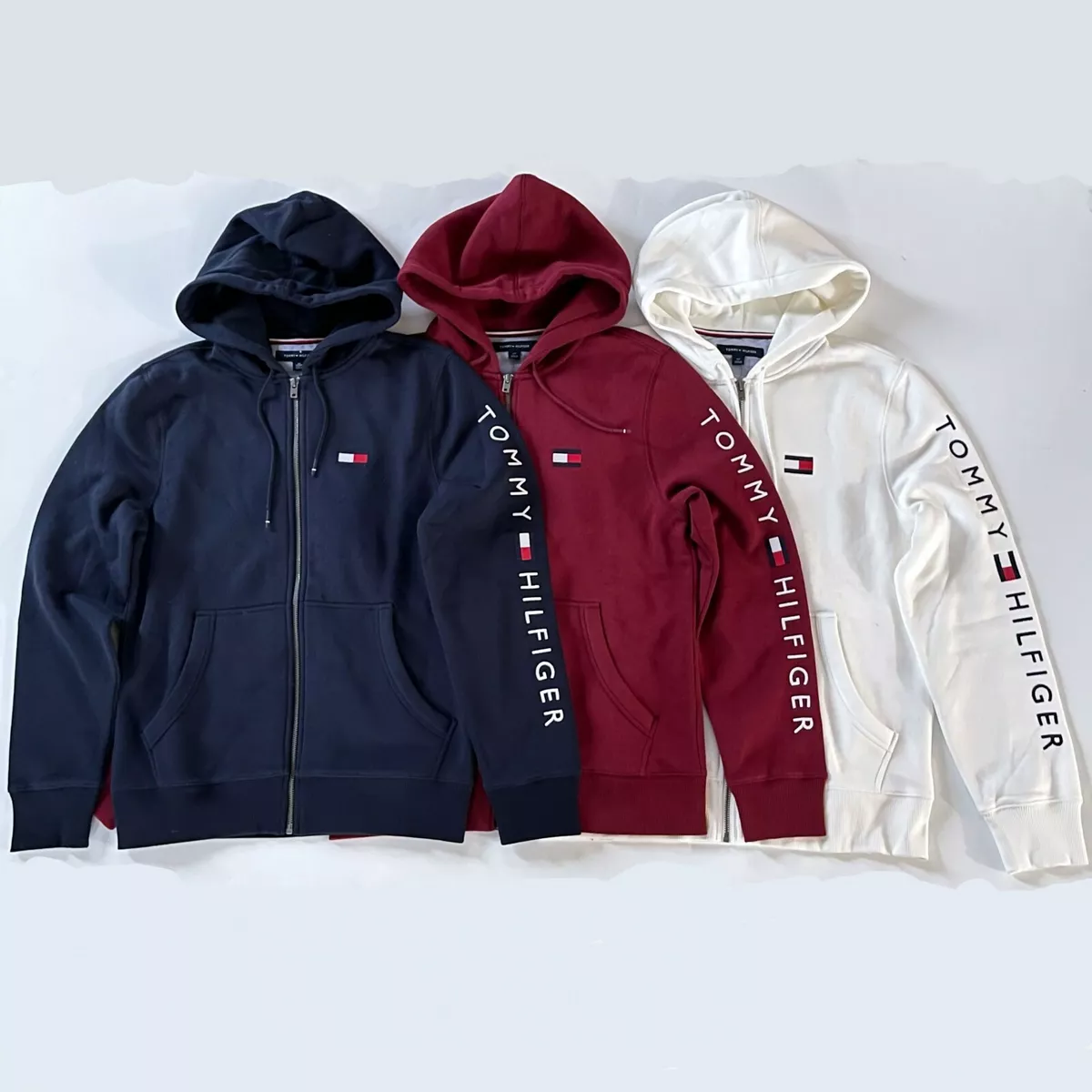 NWT Tommy Hilfiger Men's Fleece Big Embroidered Logo Full Zip